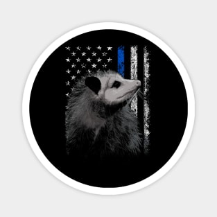 Opossum American Flag Nuzzles, Tee Triumph for Wildlife Admirers Magnet